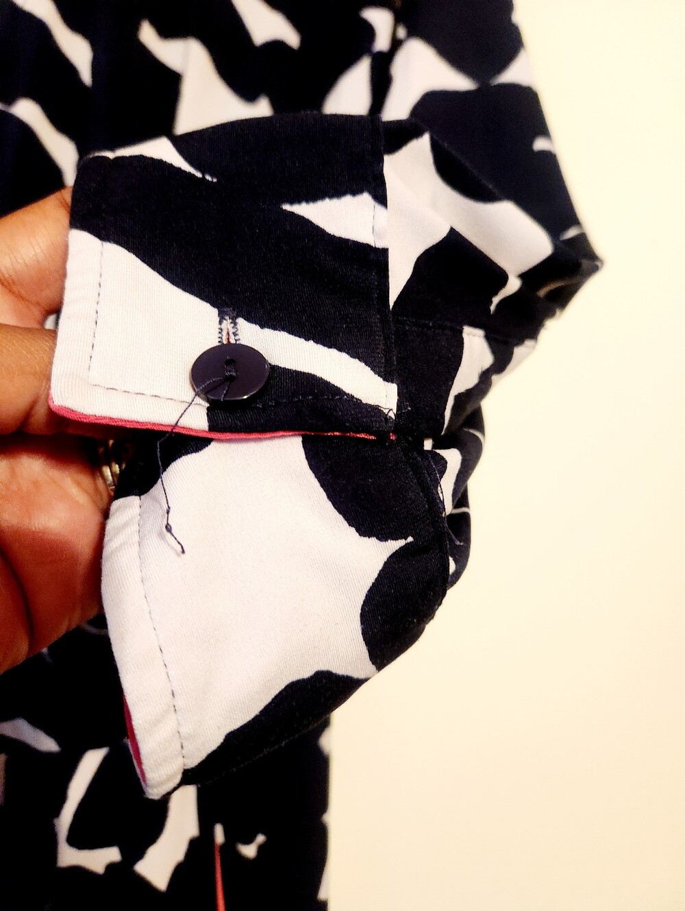 Lane Bryant | Women's Navy, White & Pink Jersey Printed Faux Wrap Dress (14/16) - Picture 10 of 15